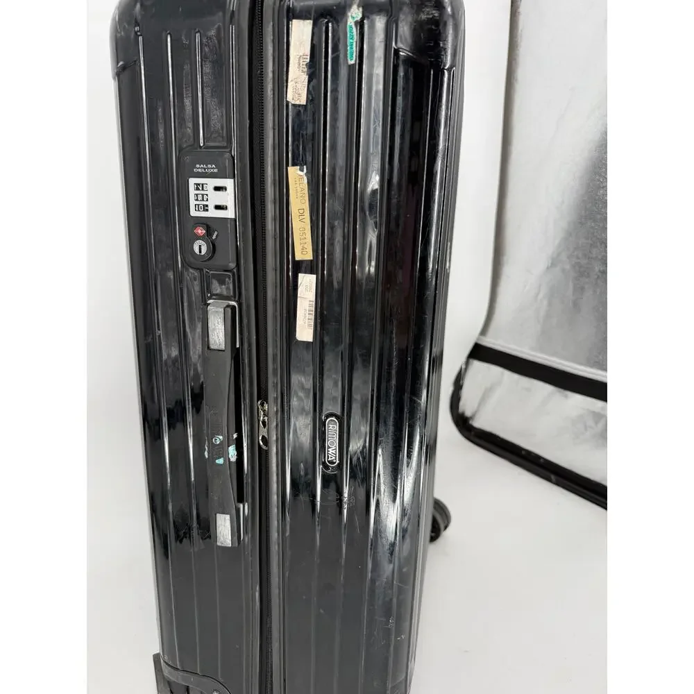 Rimowa Essential Check In Suitcase Salsa Polycarbonate Black Gloss As Is